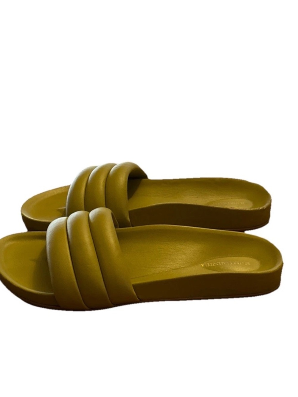 Beatrice Valenzuela Sandalia Monocolor Slide Sandals Green Leather - 5 - Picture 7 of 8